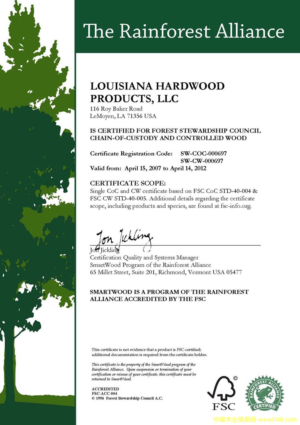 FSC Certificate (LHP)